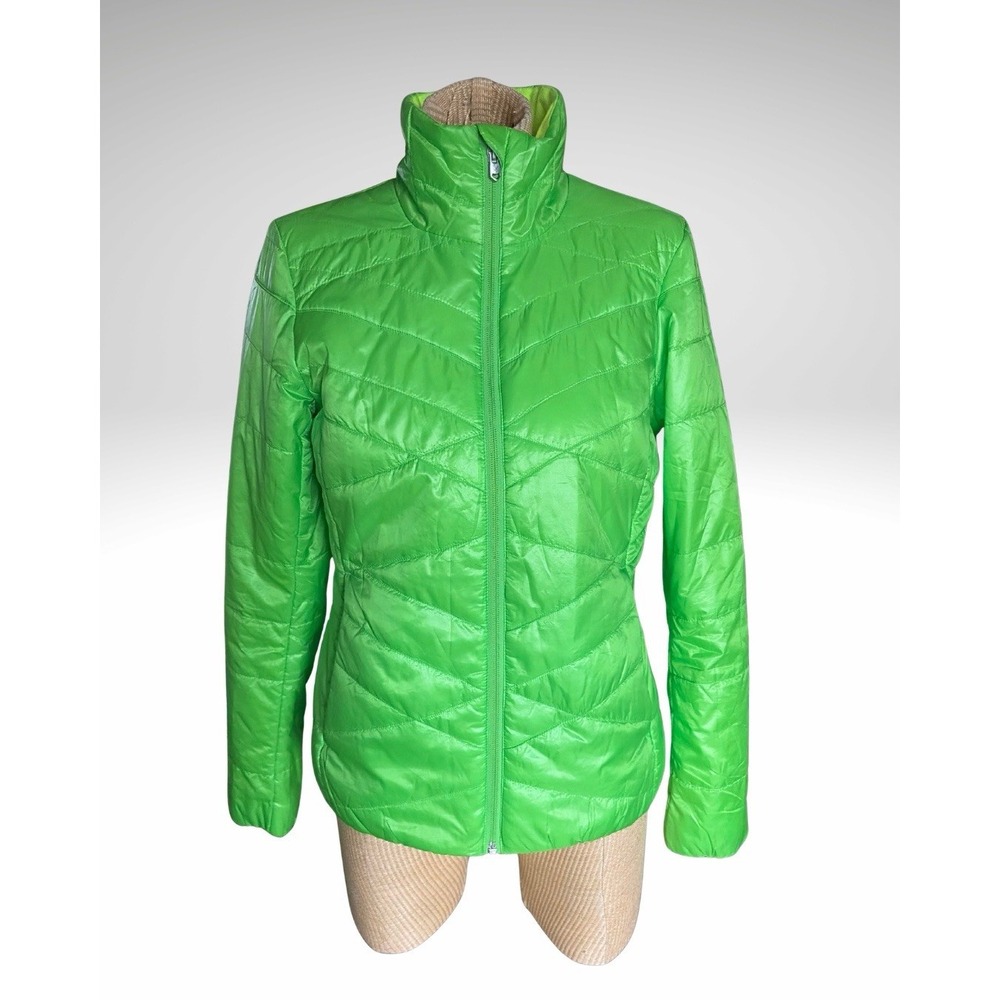 Spyder Puffer Jacket Women's Medium Curve Insulator Jacket Neon Lime Green EUC